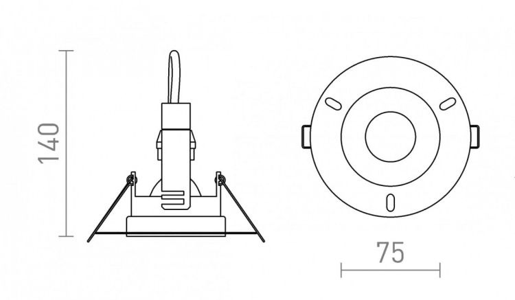 BRAN wpuszczana biała 230V LED GU10 15W IP65
