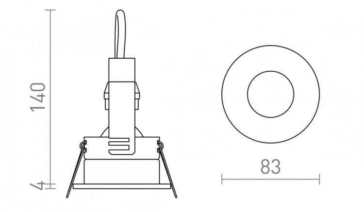 BELLA GU10 wpuszczana czarna 230V LED GU10 15W IP65