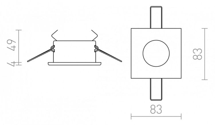 SPLASH SQ wpuszczana  chrom 230V GU10 50W IP65
