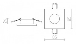 ASTOR SQ   aluminium szczotkowane 230V GU10 50W IP65