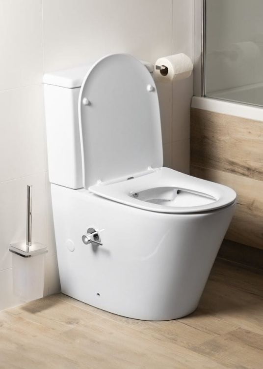 PACO CLEANWASH kompakt WC ze zintegrowaną baterią i prysznicem bidetowym, odpływ poziomy/pionowy, biały