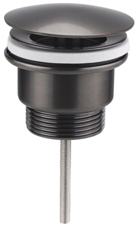 Korek umywalkowy, 5/4" niezamykany, (W) 10-55mm, duży grzybek/gun metal