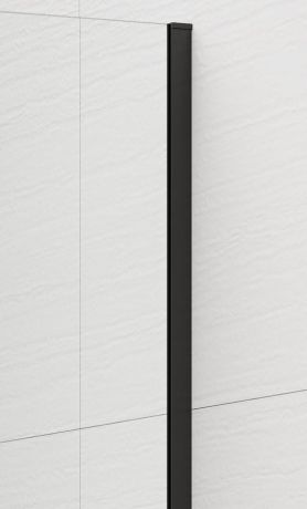 Przejdź do produktu ESCA BLACK MATT jednoczęściowa kabina przysznicowa Walk-In, montaż przy ścianie, szkło czyste, 700 mm