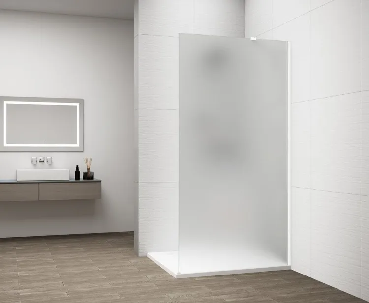 ESCA WHITE MATT jednoczęściowa kabina przysznicowa Walk-In, montaż przy ścianie, szkło matowe, 1400 mm
