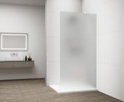 ESCA WHITE MATT jednoczęściowa kabina przysznicowa Walk-In, montaż przy ścianie, szkło matowe, 1500 mm
