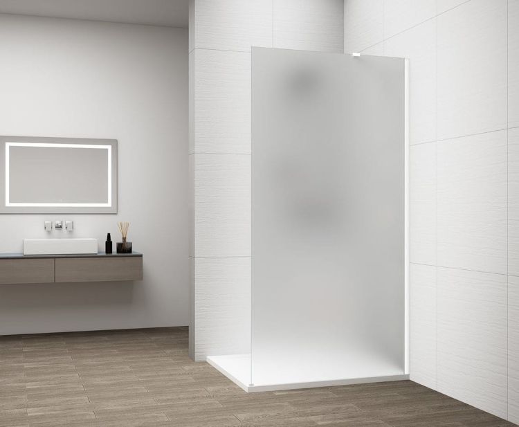 ESCA WHITE MATT jednoczęściowa kabina przysznicowa Walk-In, montaż przy ścianie, szkło matowe, 700 mm