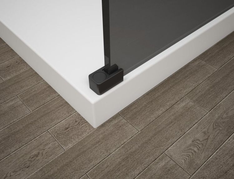 ESCA BLACK MATT jednoczęściowa kabina przysznicowa Walk-In, montaż przy ścianie, szkło Marron, 700 mm
