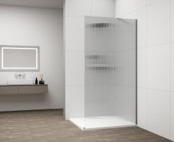 ESCA CHROME jednoczęściowa kabina przysznicowa Walk-In, montaż przy ścianie, szkło Flute, 900 mm