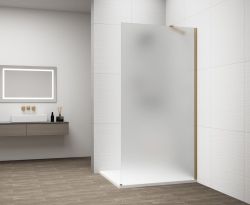 ESCA GOLD MATT jednoczęściowa kabina przysznicowa Walk-In, montaż przy ścianie, szkło matowe, 1000 mm
