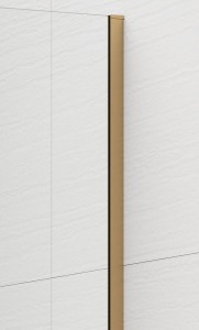 ESCA GOLD MATT jednoczęściowa kabina przysznicowa Walk-In, montaż przy ścianie, szkło Marron, 900 mm