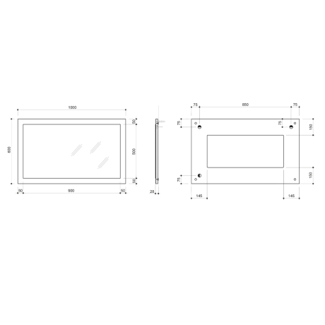 Przejdź do produktu NIROX lustro w ramie 100x60cm, antracyt matowy