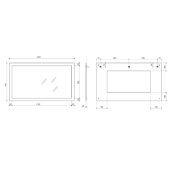 NIROX lustro w ramie 1200x700xmm, antracyt matowy