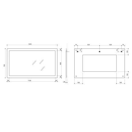 Przejdź do produktu NIROX lustro w ramie 120x70cm, antracyt matowy