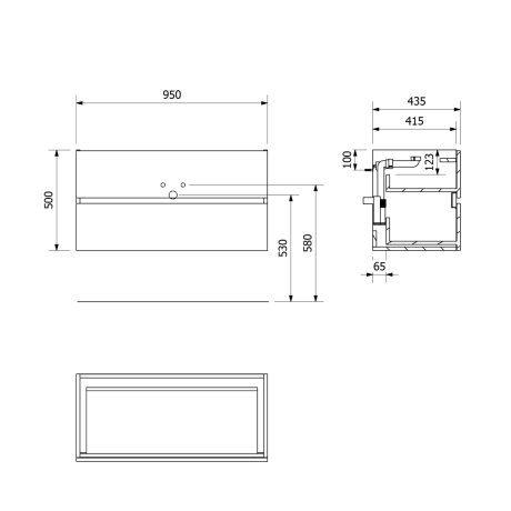 Przejdź do produktu ODETTA szafka umywalkowa 95x50x43,5cm, antracyt mat