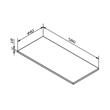 Przejdź do produktu Blat DTDL 580x18x440mm, antracyt matowy