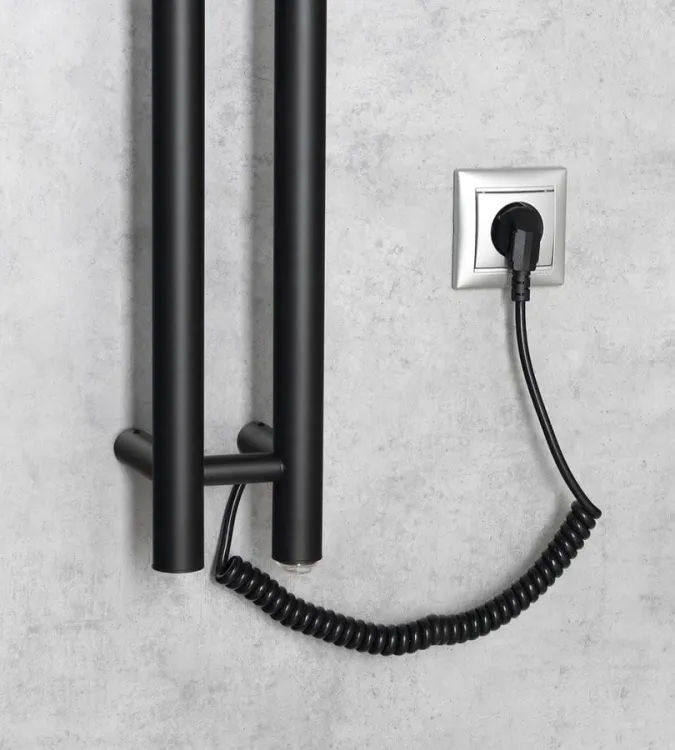 PAPINADO elektryczna suszarka na ręczniki, 109x1200mm, 40W, czarny mat