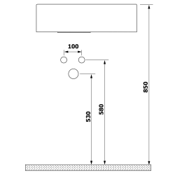 AMAROK umywalka kompozytowa 40x22cm, czarny mat, bateria z prawej strony