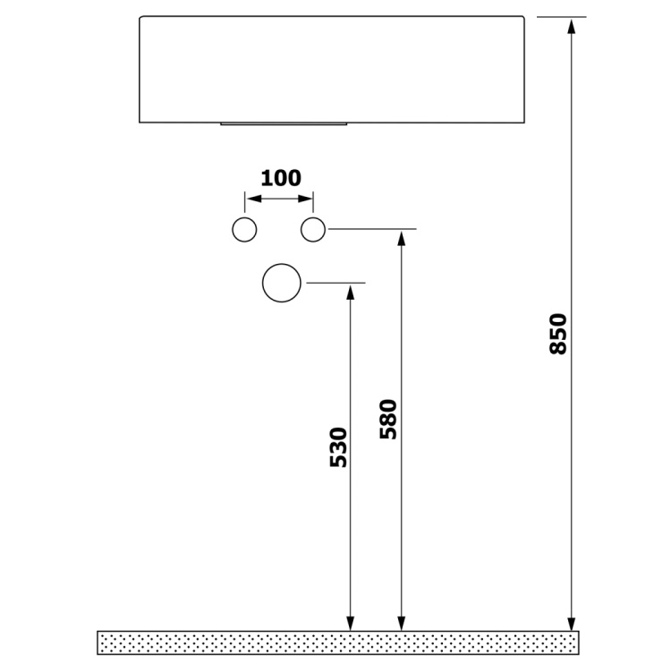 AMAROK umywalka kompozytowa 40x22cm, czarny mat, bateria z prawej strony