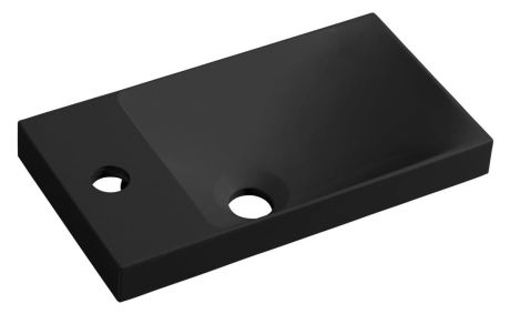 Przejdź do produktu AGOS umywalka kompozytowa bez przelewu 40x22cm, lewa/prawa, czarny mat
