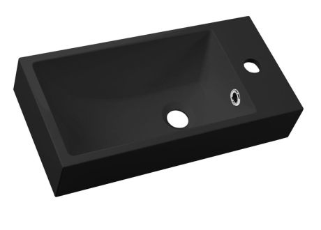 Przejdź do produktu ARIANA umywalka kompozytowa 50x25cm, bateria po prawej stronie, czarny mat