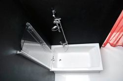 ONE parawan wannowy składany 900mm, szkło czyste