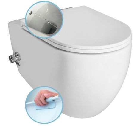Przejdź do produktu INFINITY CLEANWASH WC wiszące, z dyszą bidetową i zintegrowaną baterią, Rimless, 36,5x53 cm, biały