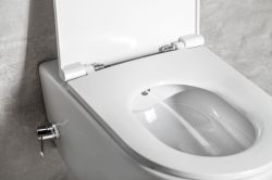 INFINITY CLEANWASH WC wiszące Rimless, z dyszą bidetową i zintegrowaną baterią, 36,5x53 cm, biały
