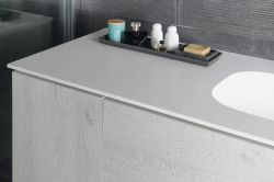 TREOS umywalka 96,6x51,3 cm, Rockstone, lewy, biały mat