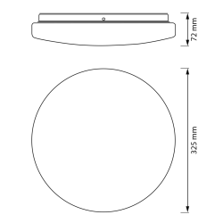 Lampa sufitowa łazienkowa, średnica 325mm, 1800lm, 24W, 4000K, IP44