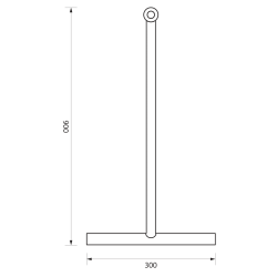 Sciągacz wody do podłogi 300x890 mm, czarna
