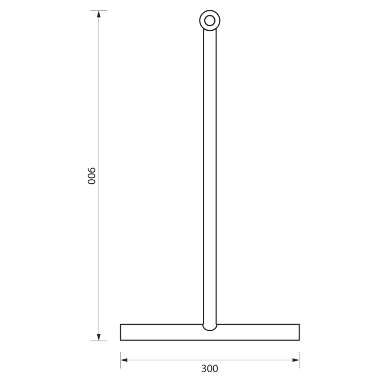 Sciągacz wody do podłogi 300x890 mm, czarna