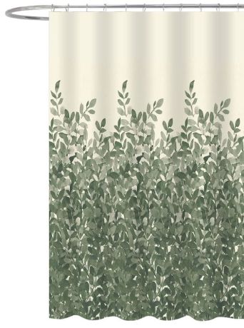 Przejdź do produktu Zasłona prysznicowa 180x200cm, poliester, zielone liście