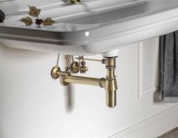 RETRO Syfon umywalkowy 5/4", odpływ 32mm, ciemny brąz