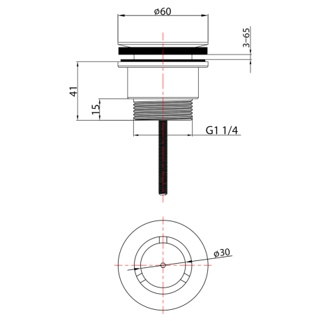 Przejdź do produktu Odpływ umywalkowy 5/4'', niezamykany, design korek, 3-65mm, chrom