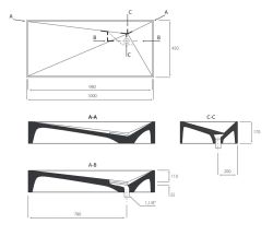 Betonowa umywalka nablatowa 100x45 cm Durabad Q100