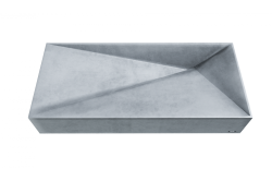 Umywalka blatowa 100x45 cm z architektonicznego betonu Durabad Q100 jasny beton