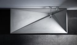 Umywalka blatowa 100x45 cm z architektonicznego betonu Durabad Q100 jasny beton