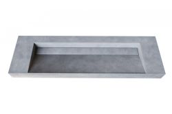 Betonowa, podwójna umywalka wisząca 160x47 cm Durabad Q70L jasny beton