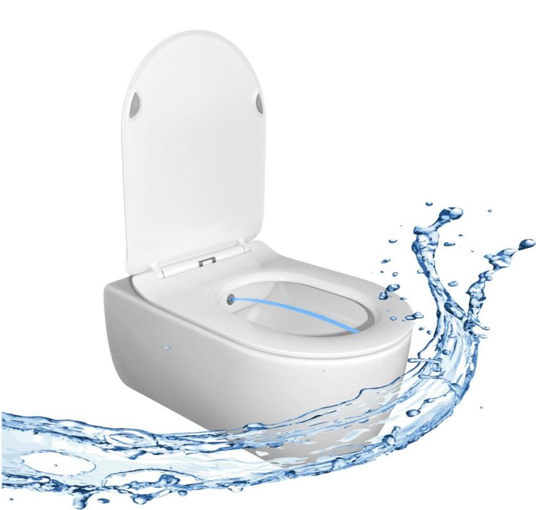 Miska WC z funkcją bidetu 53x36 cm Vito OA z deską WC w komplecie biały połysk