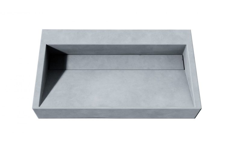 Betonowa umywalka nablatowa 64x36 cm Durabad Q70 jasny beton