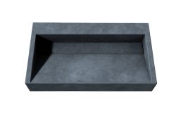 Betonowa umywalka nablatowa 64x36 cm Durabad Q70 antracyt beton