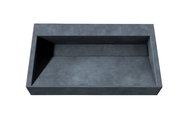 Betonowa umywalka nablatowa 64x36 cm Durabad Q70 antracyt beton