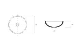 Betonowa umywalka nablatowa okrągła 40 cm Quello Design Q40