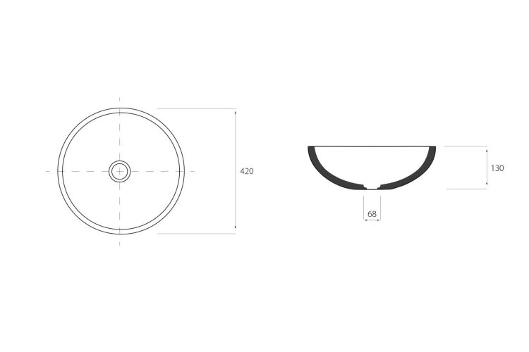 Betonowa umywalka nablatowa okrągła 40 cm Quello Design Q40