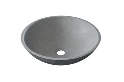 Betonowa umywalka nablatowa okrągła 40 cm Durabad Q40 jasny beton