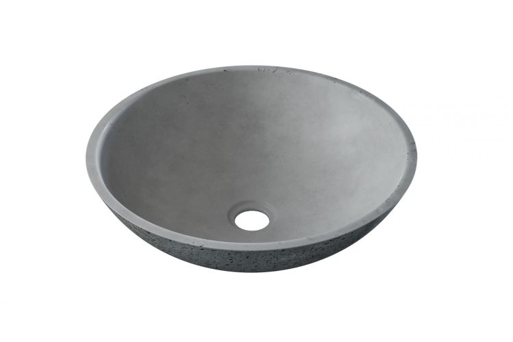Betonowa umywalka nablatowa okrągła 40 cm Durabad Q40 jasny beton