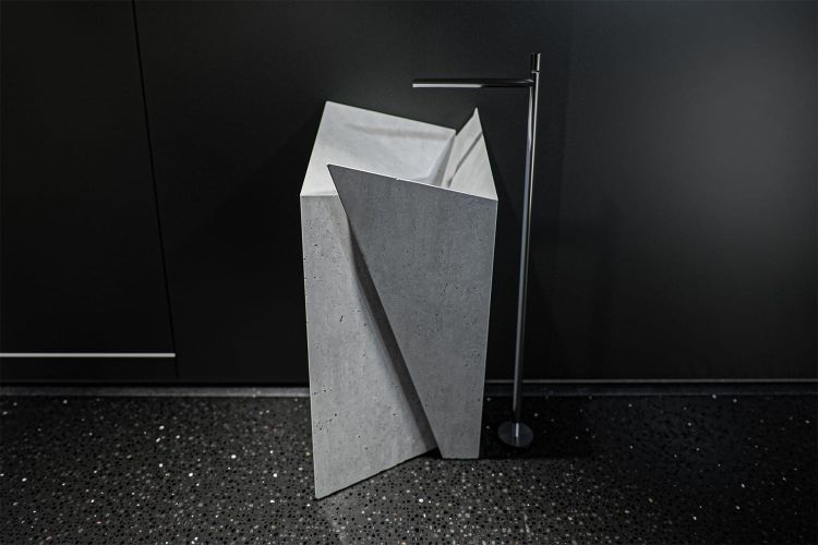 Betonowa umywalka wolnostojąca 45x45 cm Durabad Q1000x jasny szary beton