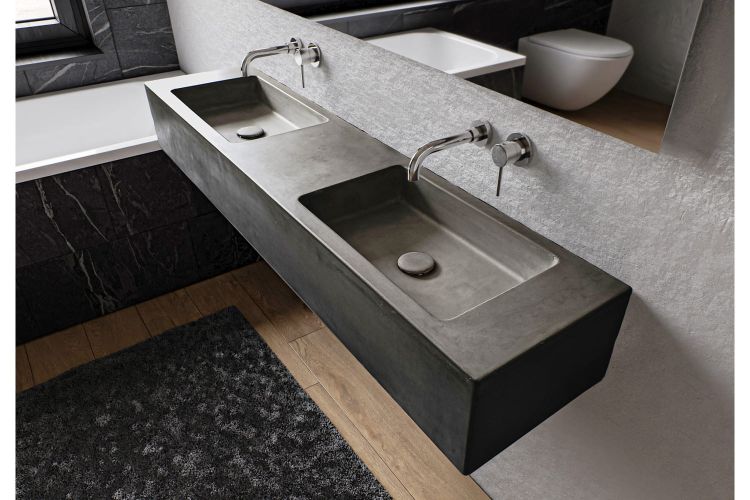 Umywalka z betonu architektonicznego na wymiar Durabad Q50 NW antracyt beton