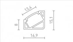LED PROFILE I 30/60 natynkowy 1m aluminium anodowane/akryl mat