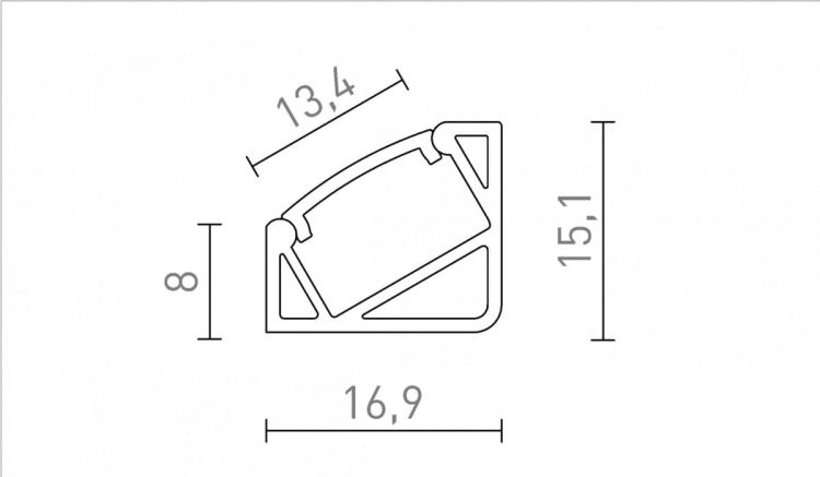 LED PROFILE I 30/60 natynkowy 1m aluminium anodowane/akryl mat